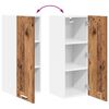 vidaXL F&uuml;ggő szekr&eacute;ny 2 pcs R&eacute;gi fa &eacute;s feh&eacute;r 30 x 31 x 80 cm Faanyag