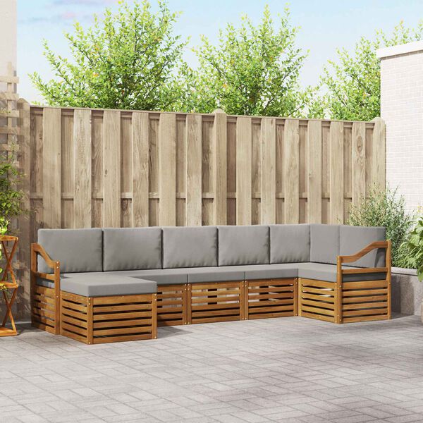 vidaXL &Uuml;lőgarnit&uacute;r&aacute;k 7 pcs Term&eacute;szetes &eacute;s Vil&aacute;gossz&uuml;rke T&ouml;m&ouml;r Ak&aacute;cfa