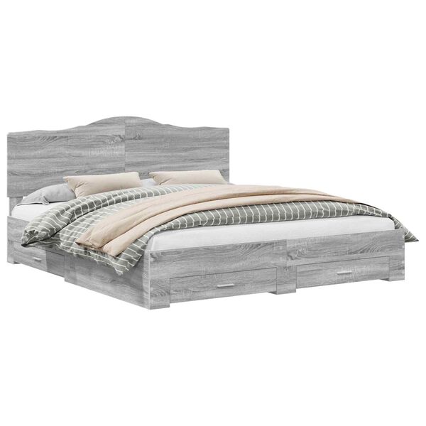 vidaXL &Aacute;gykeret fejt&aacute;ml&aacute;val fi&oacute;kkal Sz&uuml;rke Sonoma 200 x 200 cm Faanyag