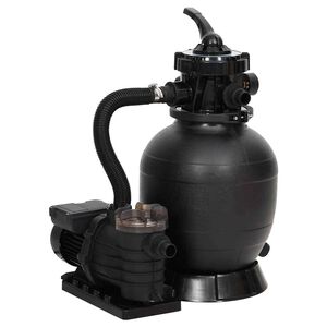 vidaXL fekete medence-homokszűrő előszűrővel