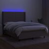 vidaXL t&oacute;psz&iacute;nű sz&ouml;vet rug&oacute;s &eacute;s LED-es &aacute;gy matraccal 140x190cm