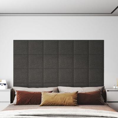 vidaXL 12 db sötétszürke szövet fali panel 30 x 30 cm 1,08 m²