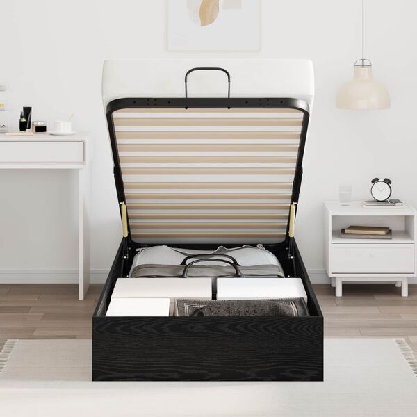 vidaXL Ottom&aacute;n &Aacute;gykeret Fekete T&ouml;lgy 203 x 90 x 25 cm M&eacute;rn&ouml;ki fa