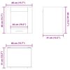 vidaXL F&uuml;ggő szekr&eacute;ny t&aacute;rol&oacute;val 2 pcs &Ouml;reg fa 40 x 31 x 40 cm Faanyag