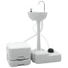 vidaXL Kemping WC K&eacute;szlet 2 pcs Sz&uuml;rke &eacute;s Feh&eacute;r