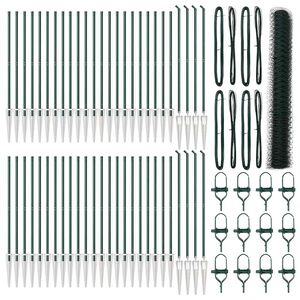 vidaXL Hatsz&ouml;gletű ker&iacute;t&eacute;s oszlopokkal 100 x 1,2 m PVC-bevonatos ac&eacute;l