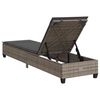 vidaXL szürke polyrattan napozóágy párnákkal 55x200x25,5 cm