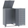 vidaXL sz&uuml;rke ac&eacute;l kerekes t&aacute;rol&oacute; 2 szemeteskuk&aacute;hoz 138 x 79 x 117 cm