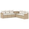 vidaXL Kanap&eacute; Szett 7 db Beige &eacute;s Kr&eacute;msz&iacute;nű Poli rattan &eacute;s ac&eacute;l