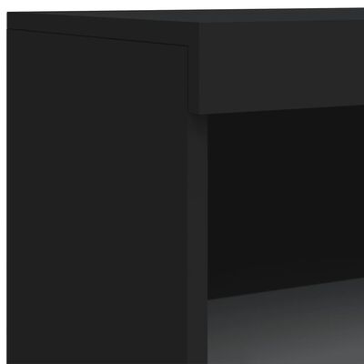 vidaXL fekete tálalószekrény LED-világítással 60,5 x 37 x 100 cm