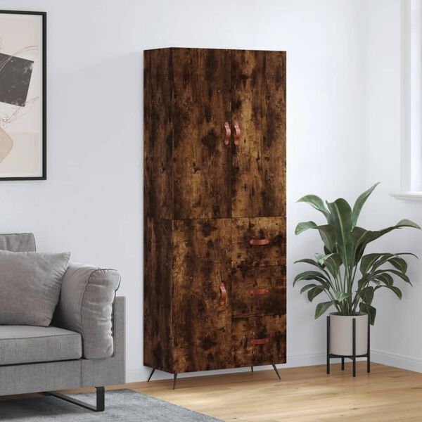 vidaXL f&uuml;st&ouml;s t&ouml;lgy sz&iacute;nű szerelt fa magasszekr&eacute;ny 69,5 x 34 x 180 cm