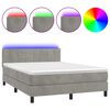 vidaXL vil&aacute;gossz&uuml;rke b&aacute;rsony rug&oacute;s &eacute;s LED-es &aacute;gy matraccal 140x200 cm