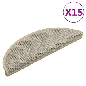 vidaXL 15 db sziz&aacute;lhat&aacute;s&uacute; vil&aacute;gosz&ouml;ld &ouml;ntapad&oacute; l&eacute;pcsőszőnyeg 56x17x3cm
