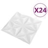 vidaXL Fali panelek 24 pcs Origami Feh&eacute;r 50 x 50 cm XPS Hab