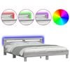 vidaXL sz&uuml;rke sonoma sz&iacute;nű &aacute;gykeret fejt&aacute;ml&aacute;val &eacute;s LED-del 180x200 cm