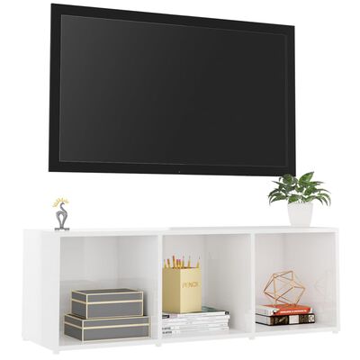 vidaXL magasfényű fehér forgácslap TV-szekrény 107 x 35 x 37 cm