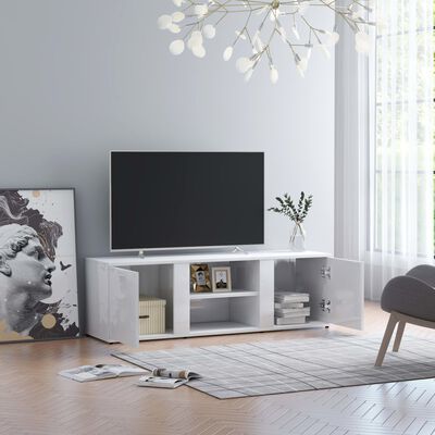 vidaXL magasfényű fehér forgácslap TV-szekrény 120 x 34 x 37 cm