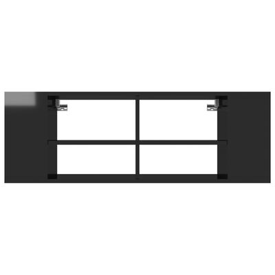 vidaXL magasfényű fekete falra szerelhető TV-szekrény 102 x 35 x 35 cm