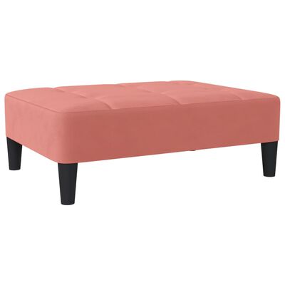 vidaXL kétszemélyes rózsaszín bársony kanapéágy lábtartóval