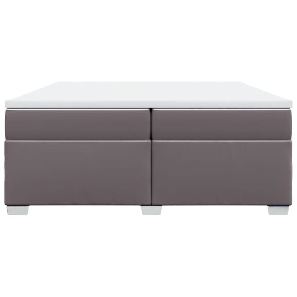 vidaXL sz&uuml;rke műbőr rug&oacute;s &aacute;gy matraccal 200 x 200 cm