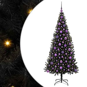vidaXL Kar&aacute;csonyfa Fekete 180 cm PVC