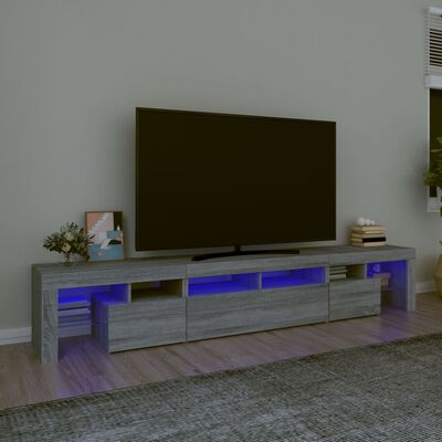 vidaXL szürke sonoma színű TV-szekrény LED-lámpákkal 230x36,5x40 cm