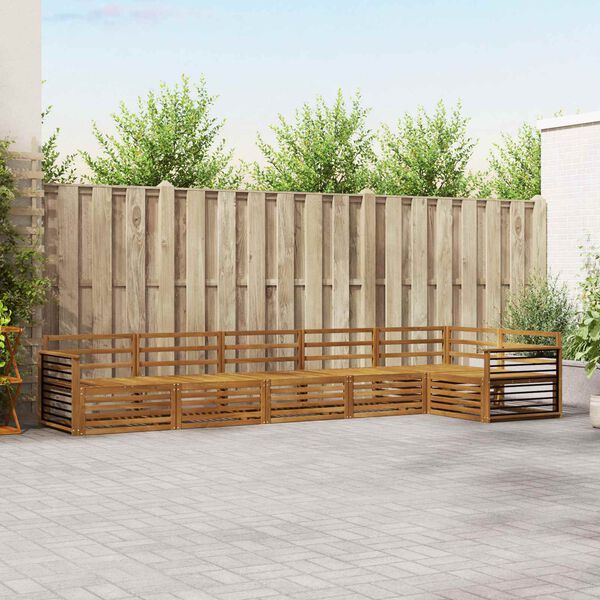 vidaXL K&uuml;lt&eacute;ri kanap&eacute; szett 6 pcs Term&eacute;szetes T&ouml;m&ouml;r Ak&aacute;cfa