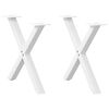 vidaXL 2 db feh&eacute;r, X alak&uacute; ac&eacute;l doh&aacute;nyz&oacute;asztal l&aacute;b 60 x (42-43) cm