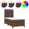 vidaXL barna sz&ouml;vet rug&oacute;s &eacute;s LED-es &aacute;gy matraccal 90x190 cm