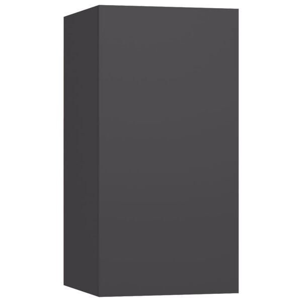 vidaXL 4 r&eacute;szes sz&uuml;rke szerelt fa TV-szekr&eacute;nyszett