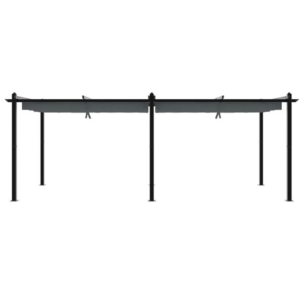 vidaXL antracitszürke alumínium kerti pavilon behúzható tetővel 3x6 m