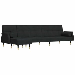 vidaXL fekete L-alak&uacute; b&aacute;rsony kanap&eacute;&aacute;gy 271x140x70 cm
