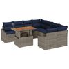 vidaXL Kerti Kanap&eacute; Szett t&aacute;rol&oacute;val 9 pcs Sz&uuml;rke Poli rattan