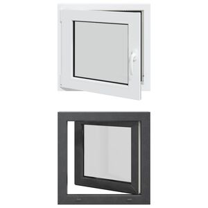 vidaXL D&ouml;nthető &eacute;s forgathat&oacute; pinceablak RISOR 50 x 50 cm PVC &eacute;s &Uuml;veg