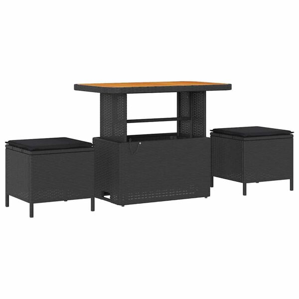 vidaXL Kerti Kanap&eacute; Szett p&aacute;rn&aacute;val t&aacute;rol&oacute;val p&aacute;rn&aacute;val 8 pcs Fekete