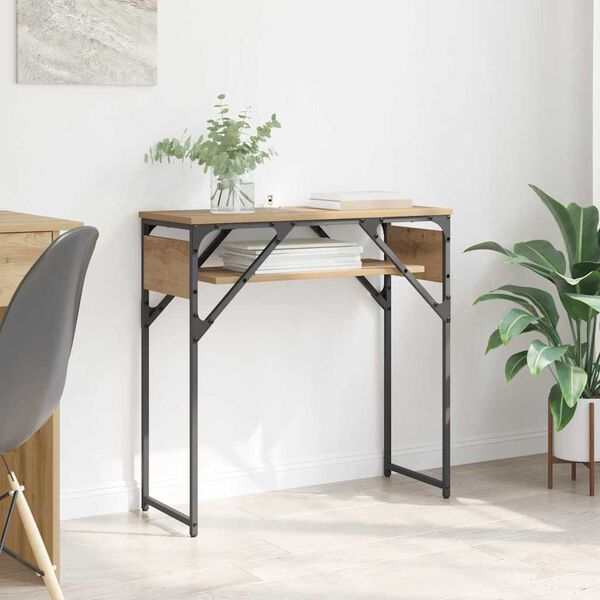 vidaXL Konzolasztal Artisan t&ouml;lgy 75x30x75cm Faanyag