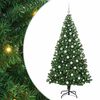 vidaXL Mű kar&aacute;csonyfa 300 LED-del Z&ouml;ld 180 cm PVC &eacute;s Ac&eacute;l &eacute;s Műanyag