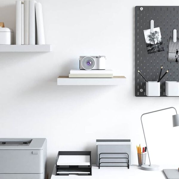 vidaXL t&ouml;lgysz&iacute;nű &eacute;s feh&eacute;r MDF lebegő fali polc 40 x 23 x 3,8 cm