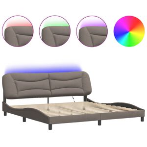 vidaXL t&oacute;psz&iacute;nű sz&ouml;vet &aacute;gykeret LED-ekkel matrac n&eacute;lk&uuml;l Hvar 200 x 200 cm