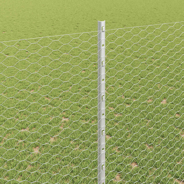 vidaXL Ker&iacute;t&eacute;s oszlopokkal Ez&uuml;st 1,5 x 100 m Ac&eacute;l