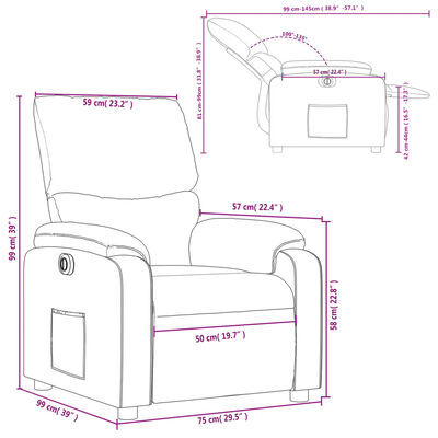 vidaXL barna szövet elektromos dönthető fotel