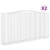 vidaXL 2 db &iacute;ves horganyzott vas gabion kos&aacute;r 400x50x200/220 cm