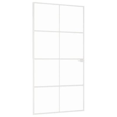 vidaXL fehér edzett üveg és alumínium vékony beltéri ajtó 102x201,5 cm