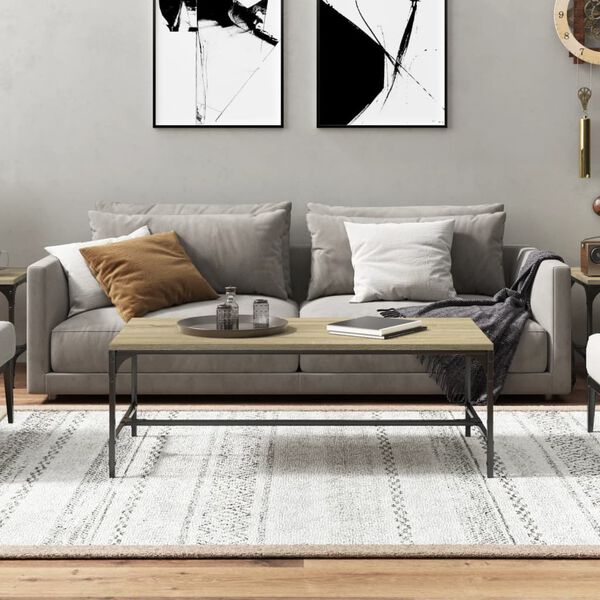 vidaXL sonoma tölgy színű szerelt fa dohányzóasztal 100x50x35 cm