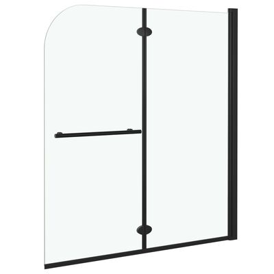 vidaXL 2 paneles fekete ESG zuhanyzó összecsukható ajtóval 120x140 cm