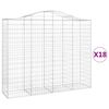 vidaXL 18 db &iacute;ves horganyzott vas gabion kos&aacute;r 200x50x160/180 cm