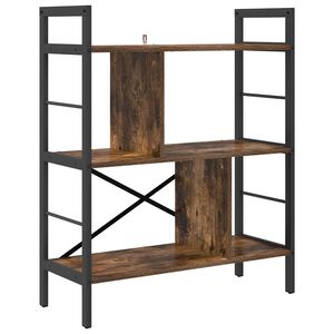 vidaXL K&ouml;nyvespolc 5 szintes 75 x 30 x 91 cm Szerelt Fa F&uuml;st&ouml;lt t&ouml;lgy