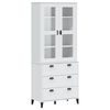 vidaXL VIKEN feh&eacute;r t&ouml;m&ouml;r fenyőfa magasszekr&eacute;ny 80 x 40 x 190 cm