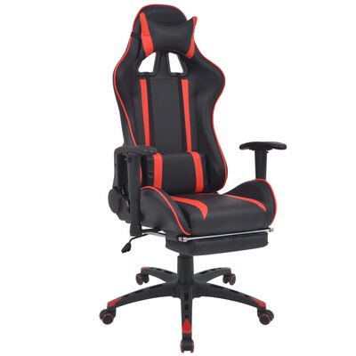 vidaXL piros dönthető versenyautó ülés alakú irodai szék lábtartóval