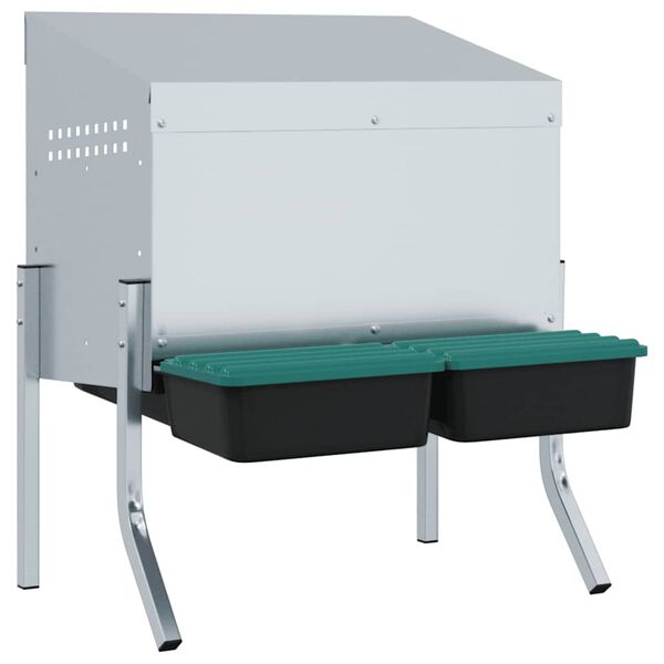 vidaXL horganyzott ac&eacute;l csirkef&eacute;szkelől&aacute;da 2 rekesszel &eacute;s l&aacute;bakkal